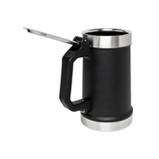 BEER STEIN CON TAPA Y ABRIDOR 710 ML NEGRO